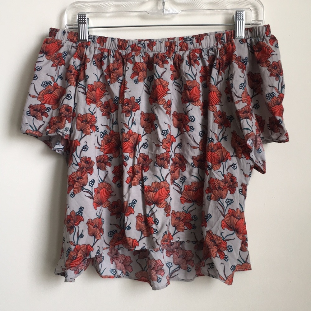 Floral off the sholder top